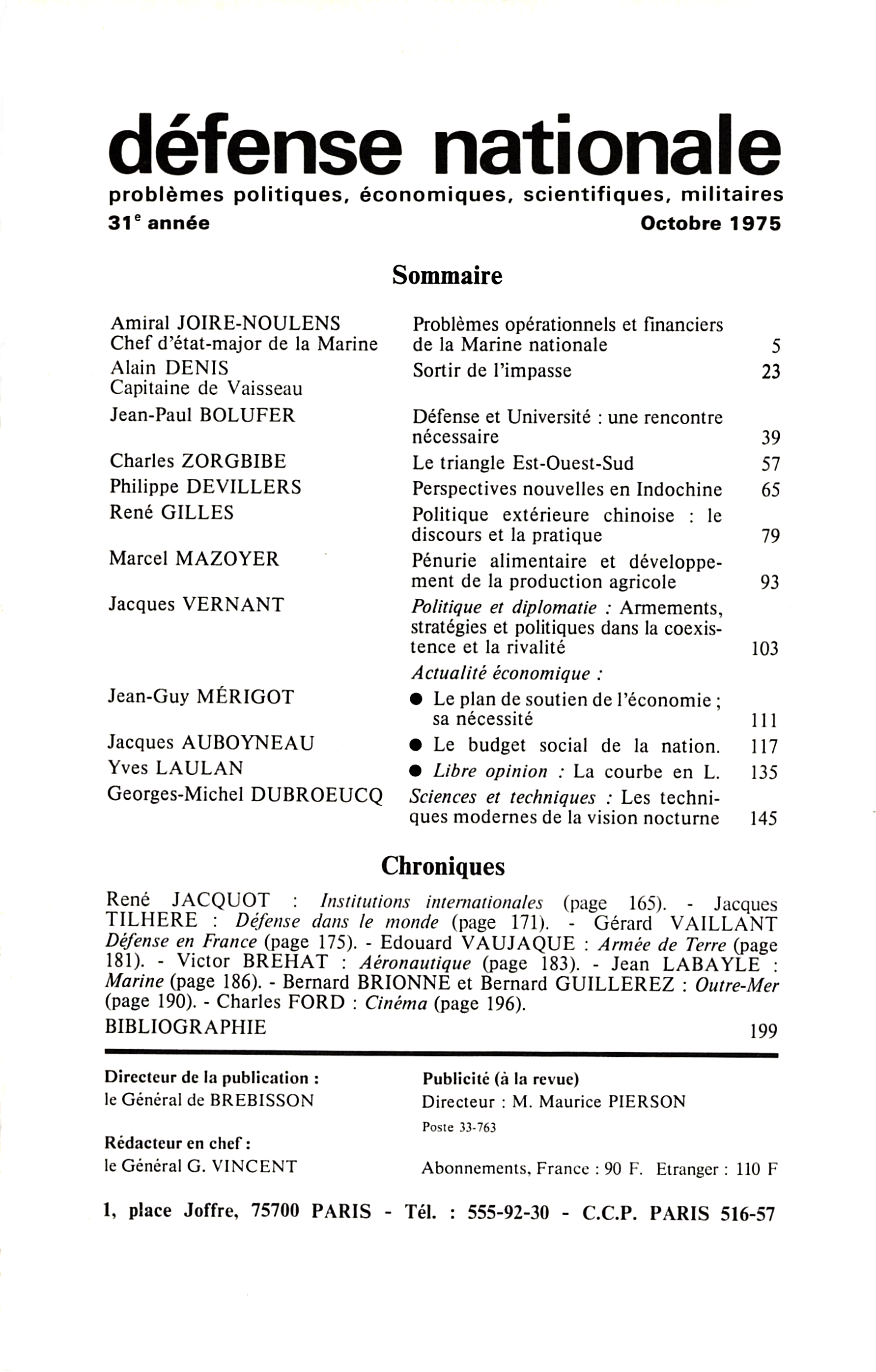 Sommaire octobre 1975