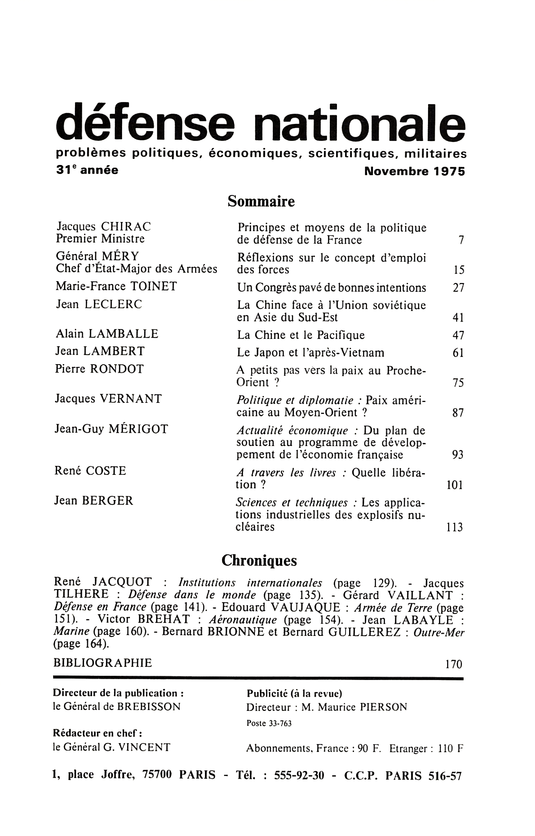 Sommaire novembre 1975