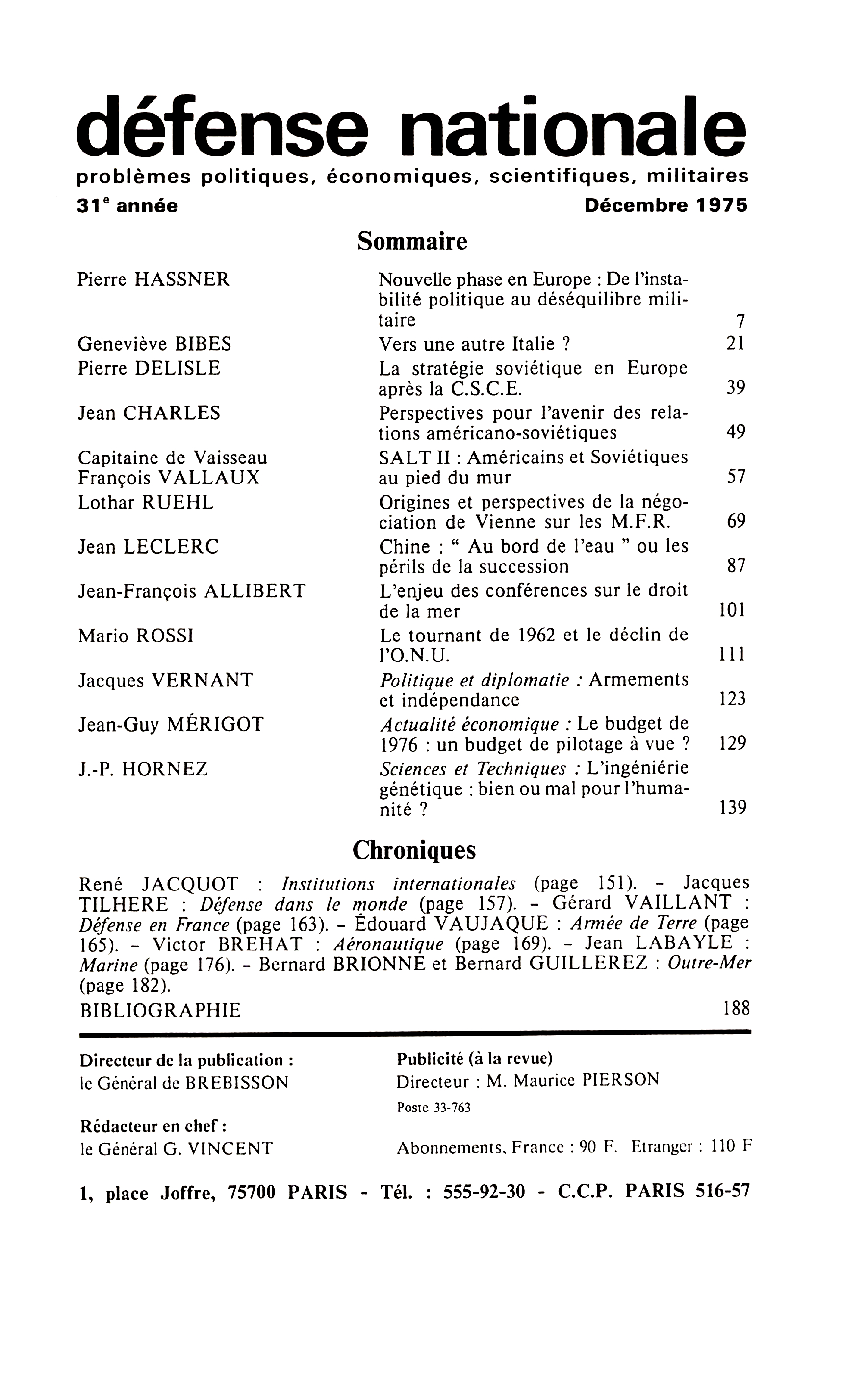 Sommaire decembre 1975