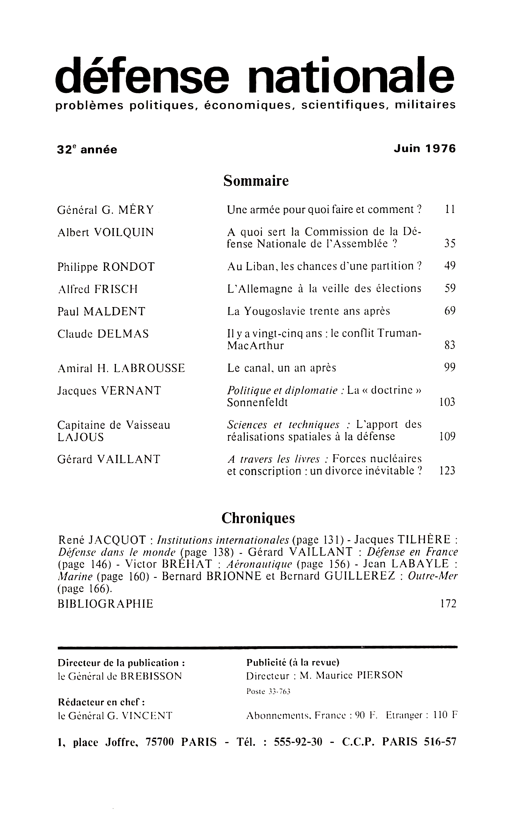 Sommaire juin 1976