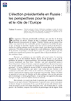 L’élection présidentielle en Russie : les perspectives pour le pays et le rôle de l’Europe (T 978)
